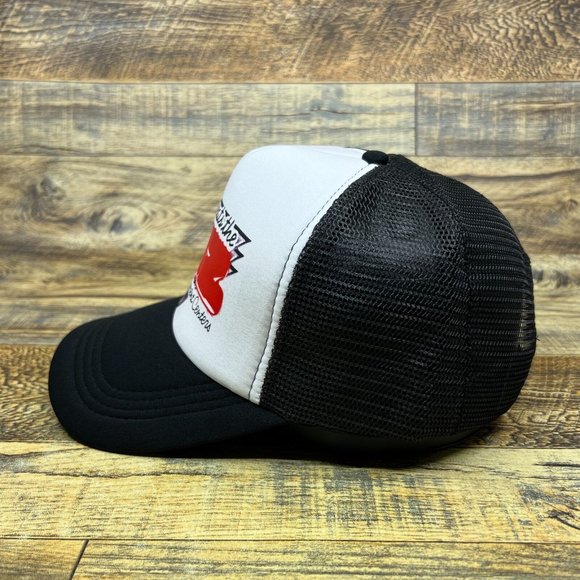 Defunct The Wiz Mens Trucker Hat Black Snapback Electronic Store Retro Logo Cap - Picture 4 of 8